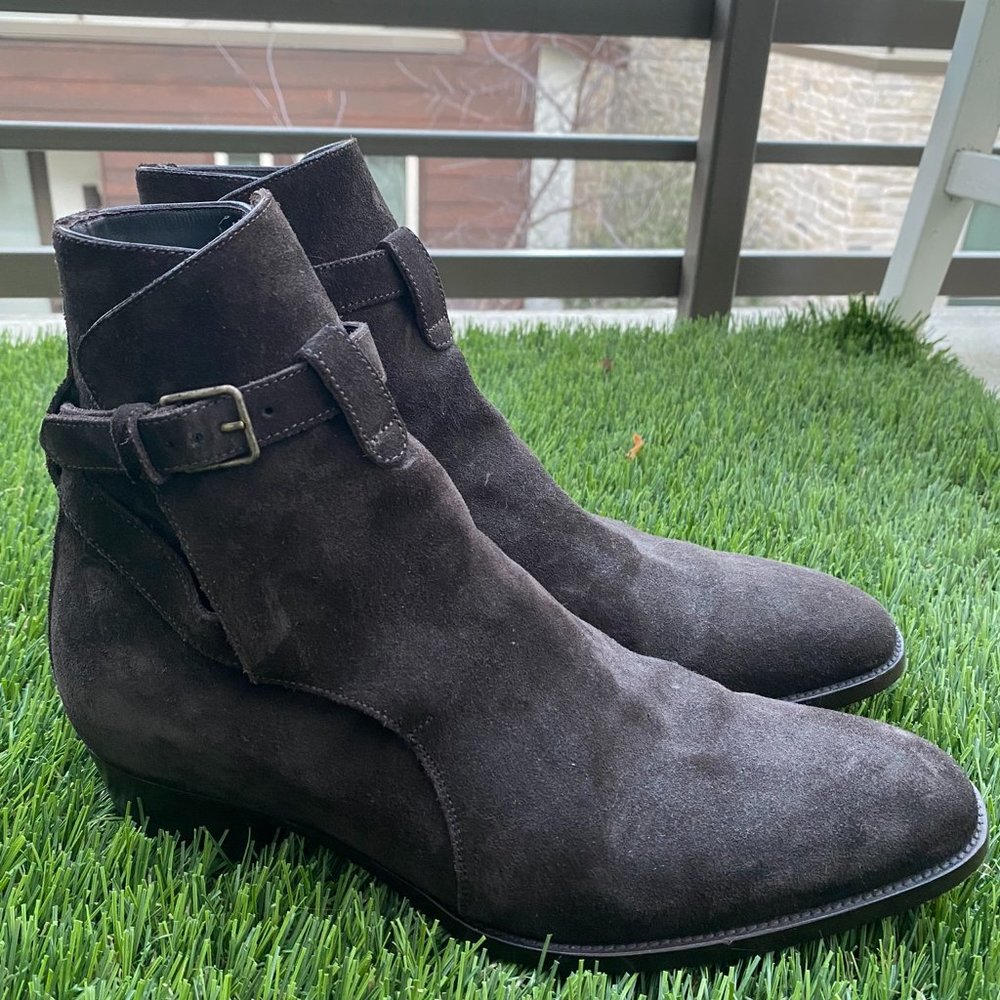 Saint Laurent Paris WYATT 30 OTTERPROOF JODHPUR BOOTS EBANO 40.5
